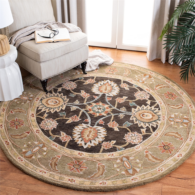 Safavieh Anatolia Black Traditional Rug - Round 6'