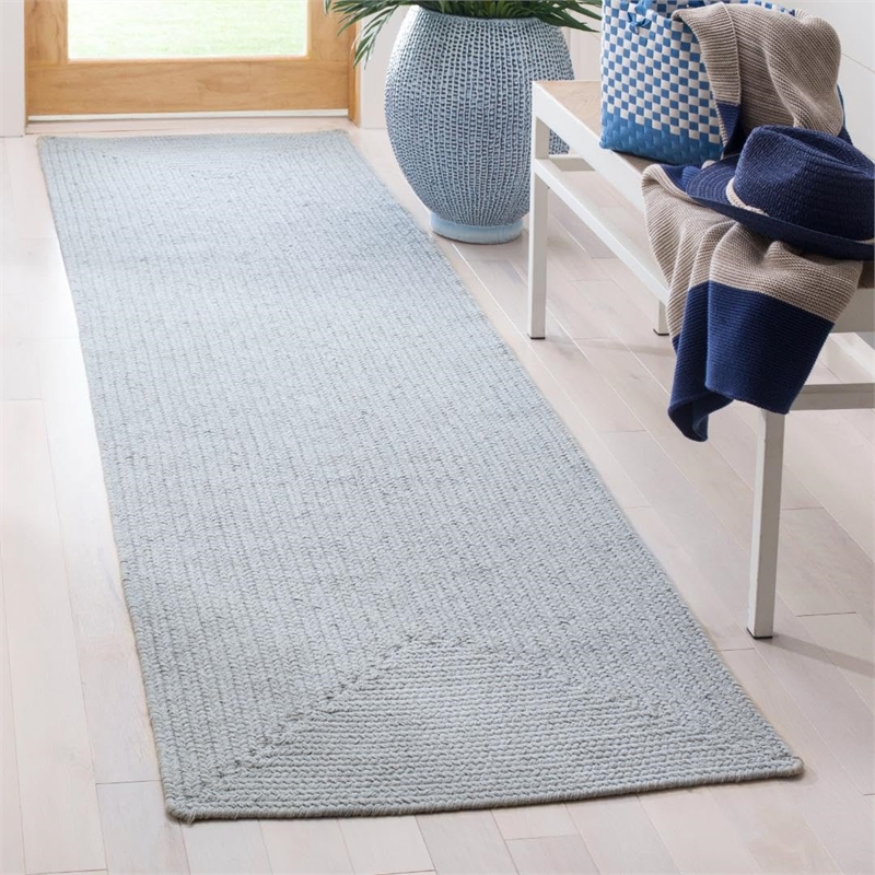 Safavieh Braided Light Blue Braided Rug - Runner 2'3
