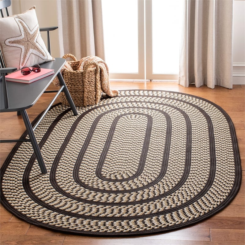 Safavieh Braided IVORY Braided Rug - Oval 8' x 10'
