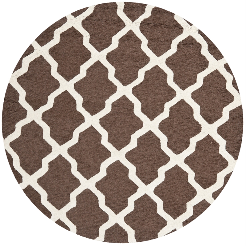 Safavieh Cambridge Dark Brown Transitional Rug - Round 4'