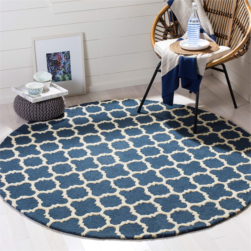 Safavieh Cambridge Navy Transitional Rug - Round 6'