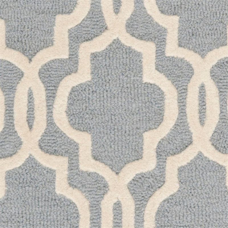 Safavieh Cambridge 2' X 3' Wool Hand Tufted Rug in Silver / Ivory