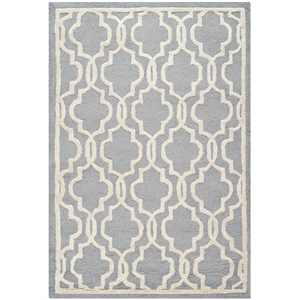 Safavieh Cambridge 11'-0&quot x 15'-0&quot Wool Hand Tufted Rug in Silver / Ivory