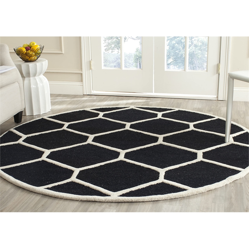 Safavieh Cambridge Black Transitional Rug - Round 6'