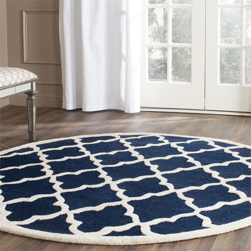 Safavieh Cambridge Navy Transitional Rug - Round 6'