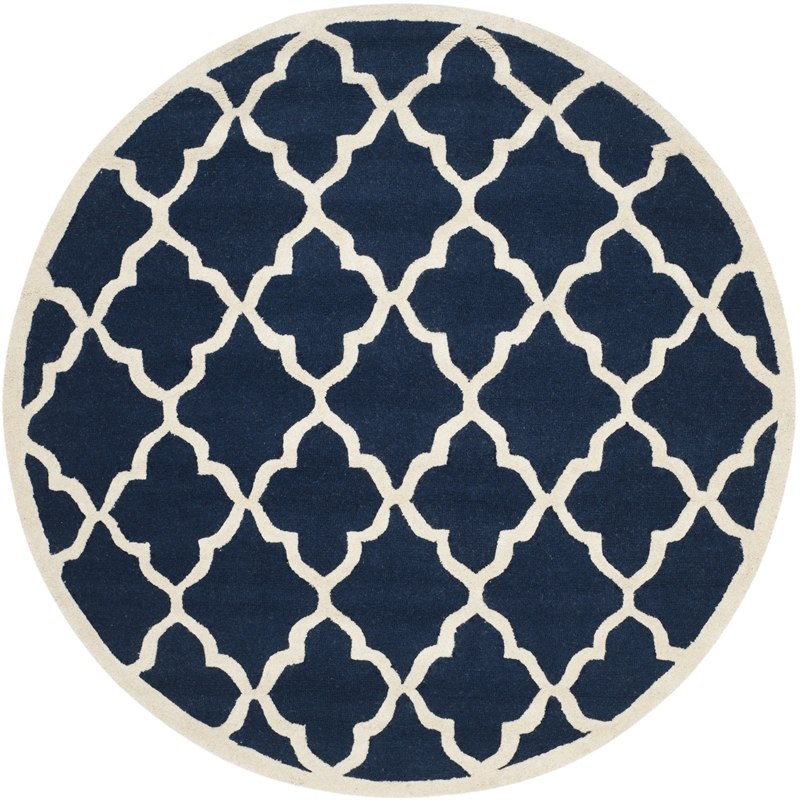 Safavieh Cambridge Navy Transitional Rug - Round 6'
