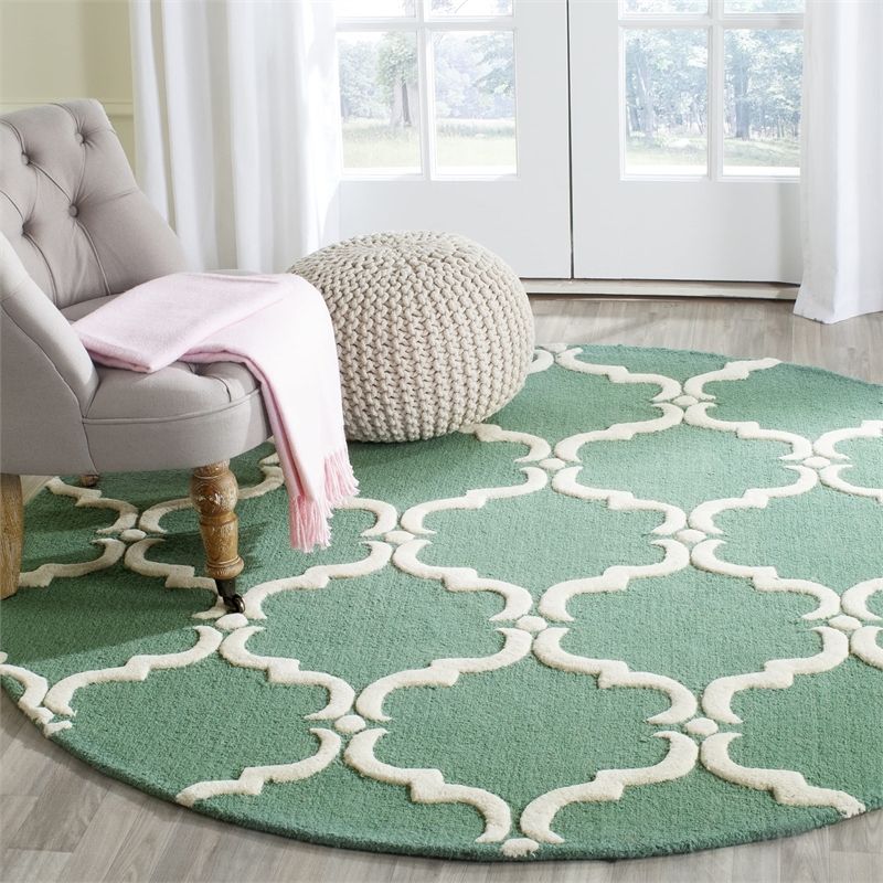 Safavieh Cambridge Teal Transitional Rug - Round 6'