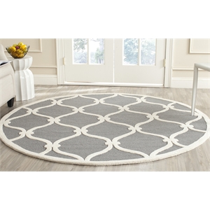 Safavieh Cambridge Dark Grey Transitional Rug - Round 8'