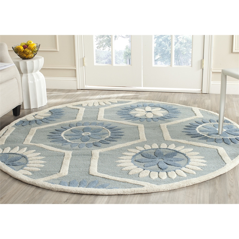 Safavieh Cambridge Blue Transitional Rug - Round 6'