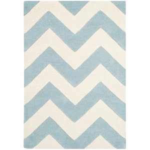 Safavieh Chatham 3' X 5' Wool Hand Tufted Rug in Blue / Ivory