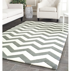 Safavieh Chatham 3' X 5' Wool Hand Tufted Rug In Dark Gray And Ivory