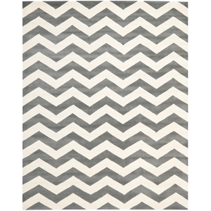 Safavieh Chatham 8'-9&quot X 12' Wool Hand Tufted Rug In Dark Gray And Ivory