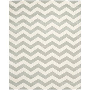 Safavieh Chatham 8'-9&quot X 12' Wool Hand Tufted Rug in Gray / Ivory