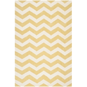 Safavieh Chatham 6' X 9' Wool Hand Tufted Rug in Gold / Ivory