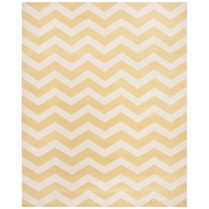 Safavieh Chatham 8'-9&quot X 12' Wool Hand Tufted Rug in Gold / Ivory