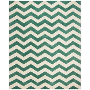Safavieh Chatham 8' X 10' Wool Hand Tufted Rug in Teal / Ivory
