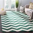 Safavieh Chatham 8' X 10' Wool Hand Tufted Rug in Teal / Ivory