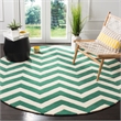Safavieh Chatham 7' X 7' Round Wool Hand Tufted Rug in Teal / Ivory