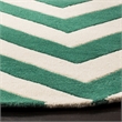 Safavieh Chatham 7' X 7' Round Wool Hand Tufted Rug in Teal / Ivory