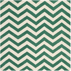 Safavieh Chatham 5' X 5' Square Wool Hand Tufted Rug in Teal / Ivory