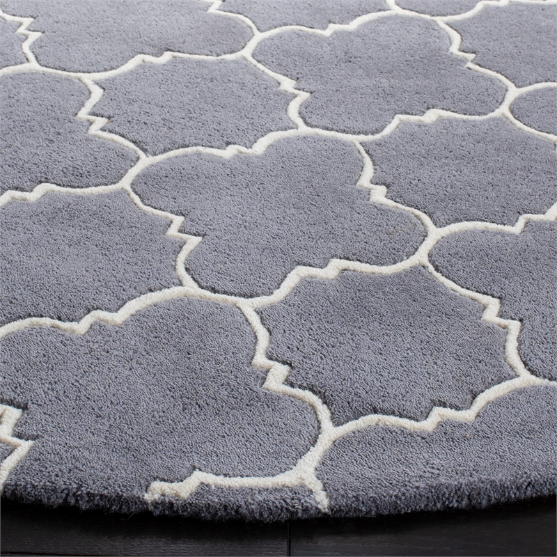 Safavieh Chatham Dark Grey Contemporary Rug - Round 7'