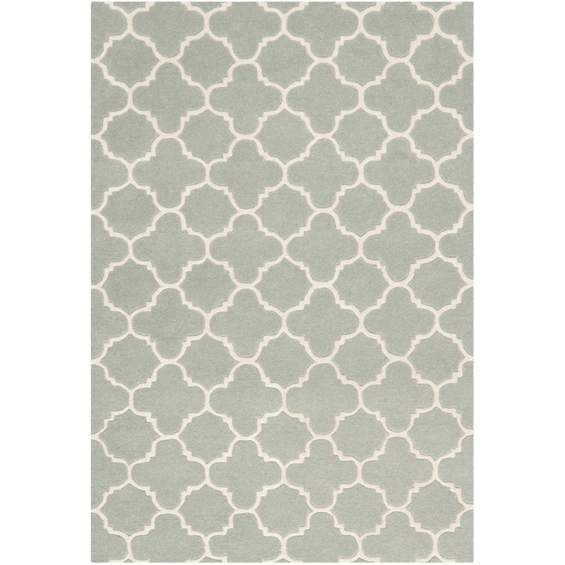 Safavieh Chatham 4' X 6' Wool Hand Tufted Rug in Gray / Ivory
