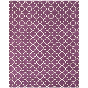 Safavieh Chatham 8'-9&quot X 12' Wool Hand Tufted Rug in Purple / Ivory