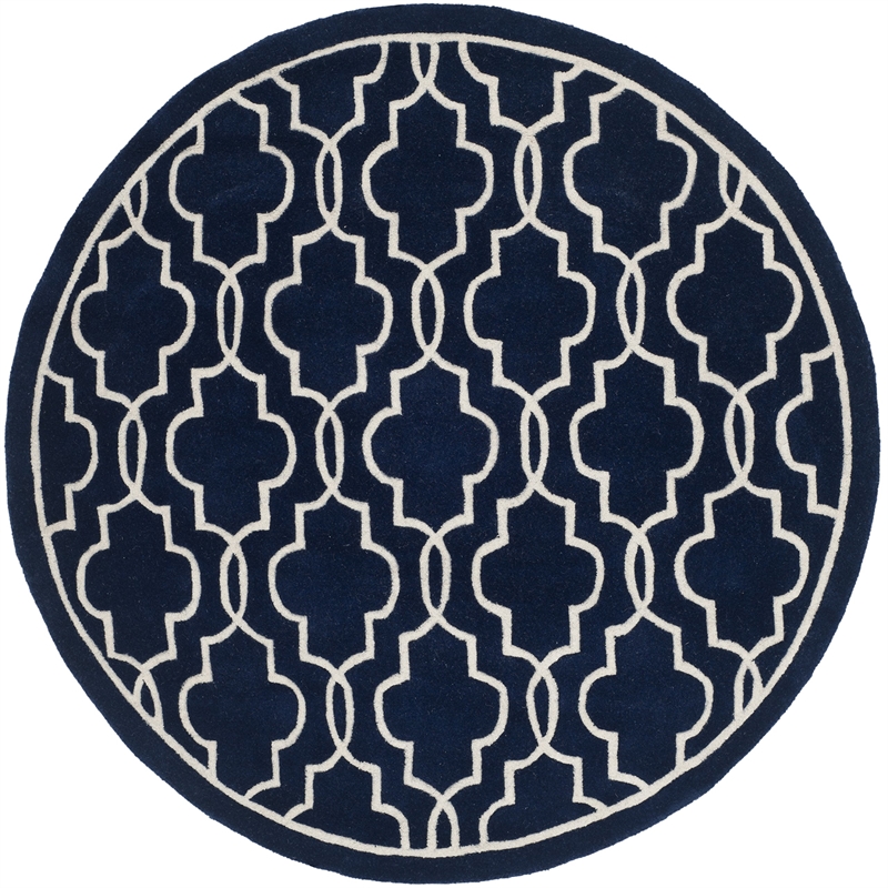 Safavieh Chatham Dark Blue Contemporary Rug - Round 5'