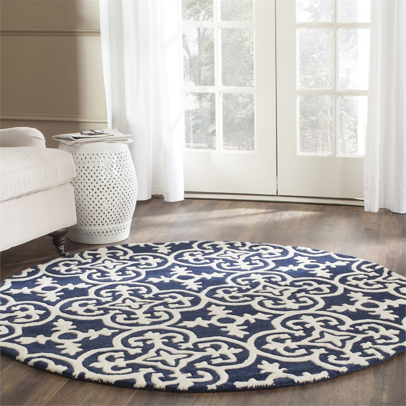 Safavieh Chatham Dark Blue Contemporary Rug - Round 5'