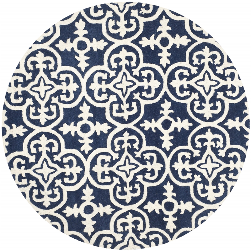 Safavieh Chatham Dark Blue Contemporary Rug - Round 5'