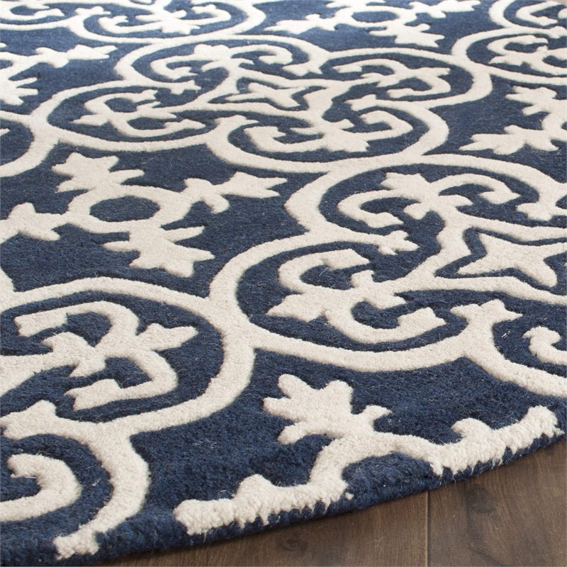 Safavieh Chatham Dark Blue Contemporary Rug - Round 5'