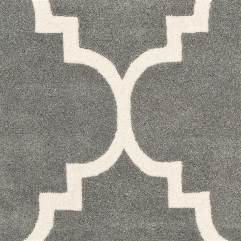 Safavieh Chatham 5' X 8' Wool Hand Tufted Rug In Dark Gray And Ivory