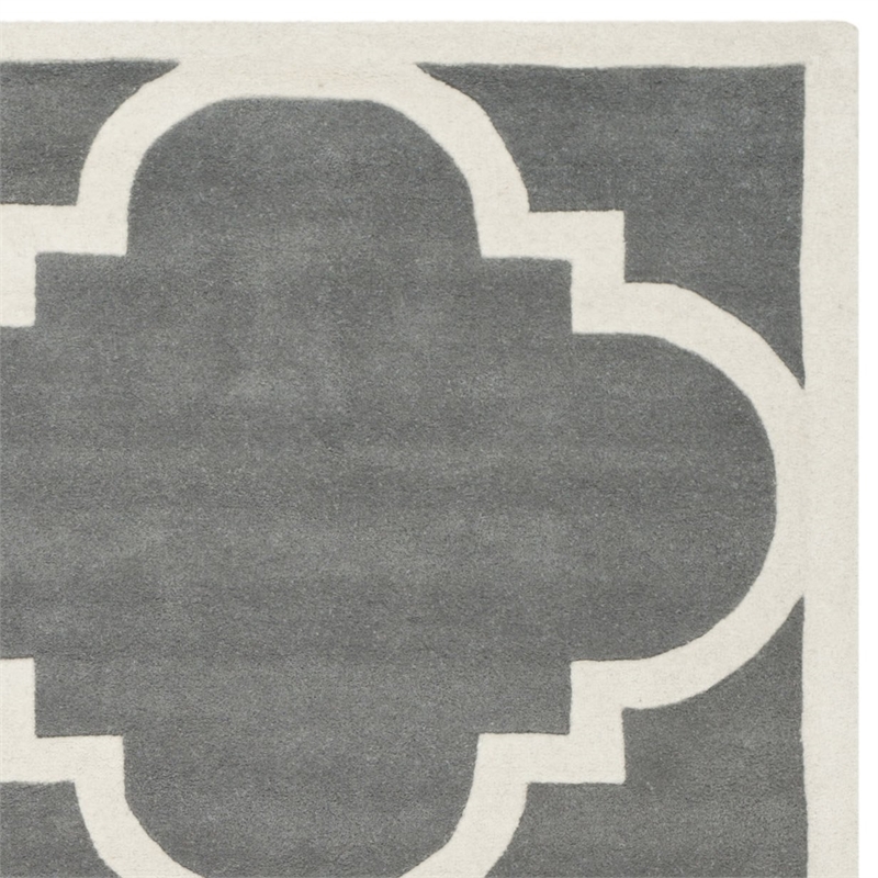 Safavieh Chatham 8' X 10' Wool Hand Tufted Rug In Dark Gray And Ivory