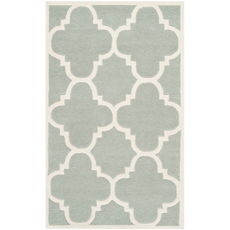 Safavieh Chatham 3' X 5' Wool Hand Tufted Rug in Gray / Ivory