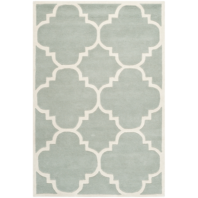 Safavieh Chatham 4' X 6' Wool Hand Tufted Rug in Gray / Ivory