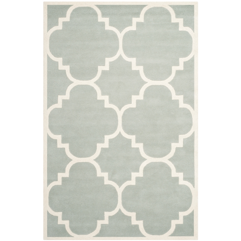 Safavieh Chatham 5' X 8' Wool Hand Tufted Rug in Gray / Ivory