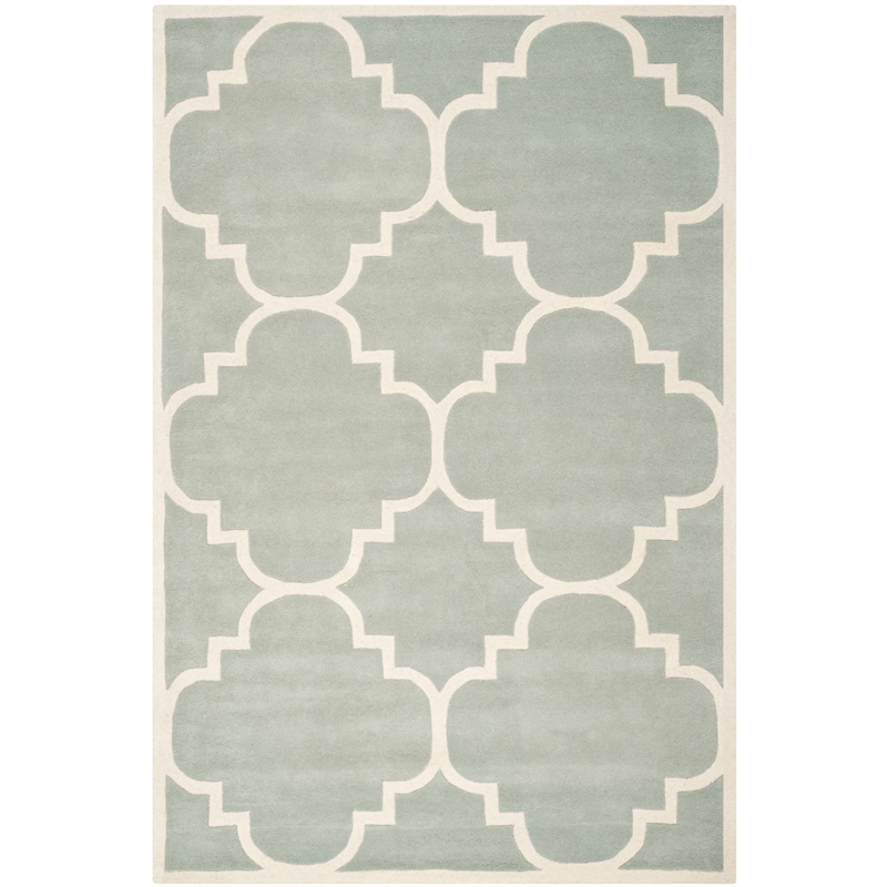 Safavieh Chatham 6' X 9' Wool Hand Tufted Rug in Gray / Ivory