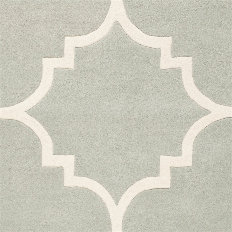 Safavieh Chatham 7' X 7' Square Wool Hand Tufted Rug in Gray / Ivory
