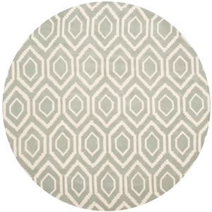 Safavieh Chatham 5' X 5' Round Wool Hand Tufted Rug in Gray / Ivory