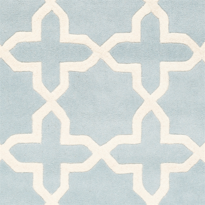 Safavieh Chatham 7' X 7' Square Wool Hand Tufted Rug in Blue / Ivory