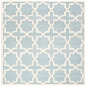 Safavieh Chatham 8'-9&quot X 8'-9&quot Square Wool Hand Tufted Rug in Blue / Ivory
