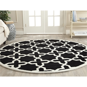 Safavieh Chatham Black Contemporary Rug - Round 7'
