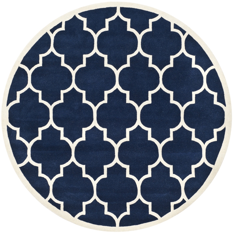 Safavieh Chatham Dark Blue Contemporary Rug - Round 5'