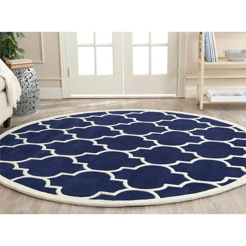 Safavieh Chatham Dark Blue Contemporary Rug - Round 8'9