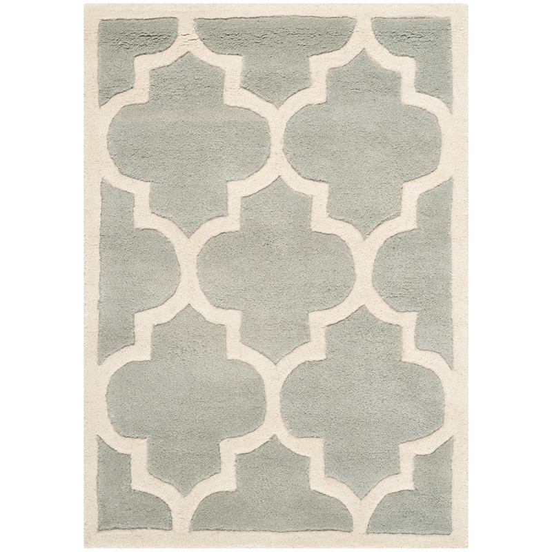Safavieh Chatham 3' X 5' Wool Hand Tufted Rug in Gray / Ivory
