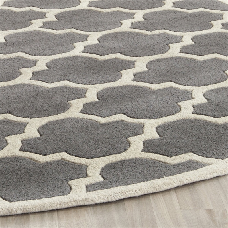 Safavieh Chatham Dark Grey Contemporary Rug - Round 5'