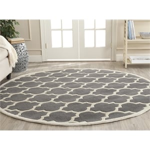 Safavieh Chatham Dark Grey Contemporary Rug - Round 7'