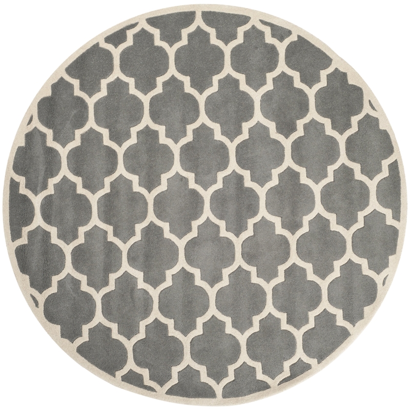 Safavieh Chatham Dark Grey Contemporary Rug - Round 7'