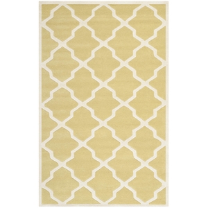 Safavieh Chatham 5' X 8' Wool Hand Tufted Rug In Gold And Ivory