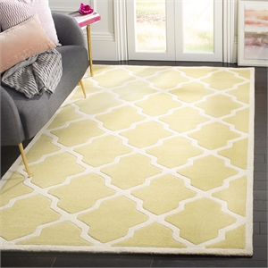 Safavieh Chatham 7'-0&quot X 7'-0&quot Square Wool Hand Tufted Rug In Gold And Ivory